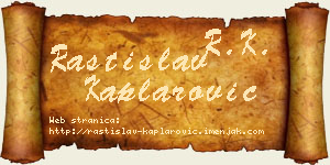 Rastislav Kaplarović vizit kartica